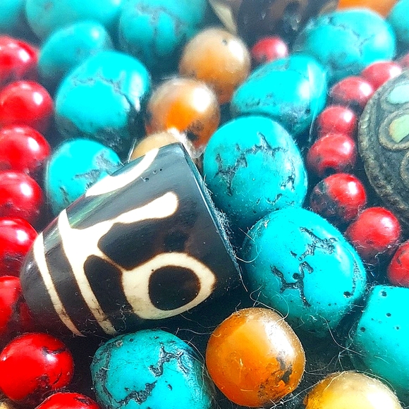 👑♥️Vintage TIBETAN COLLAR NECKLACE Silver corals AMBER TURQUOISE - Picture 2 of 5